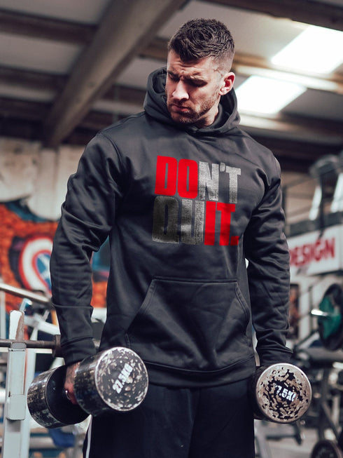 Men's Don't Quit Printed Gym Hoodie